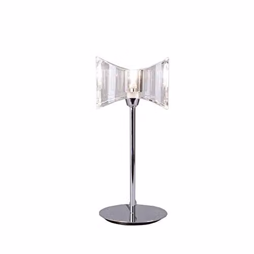 Mantra 0894 Modern Chrome Table Lamp with Transparent Glass Shade and G9 Bulb – 1