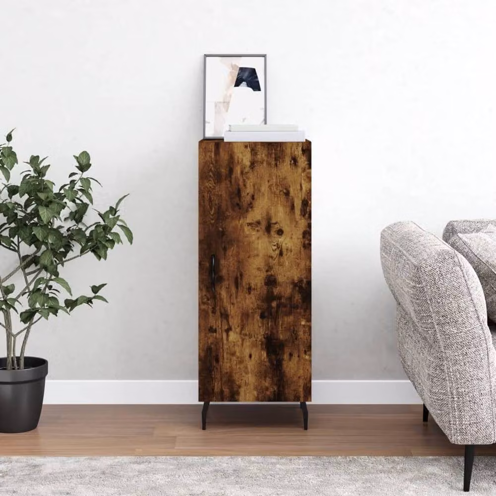 Berkfield Home Modern Smoked Oak Sideboard in Brown, W/D/H: 34.5 x 34.0 x 90.0 cm – 2