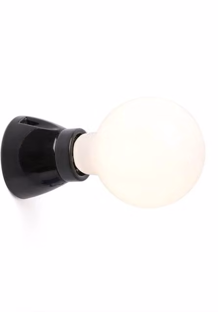 Netlighting Kera Globe Wall Lamp in Black with E27 Ceramic and Glass Sphere