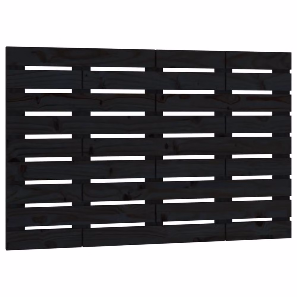 Berkfield Home Black Solid Wood Pine Wall Headboard, W: 96 cm, D: 3 cm, H: 63 cm – 2