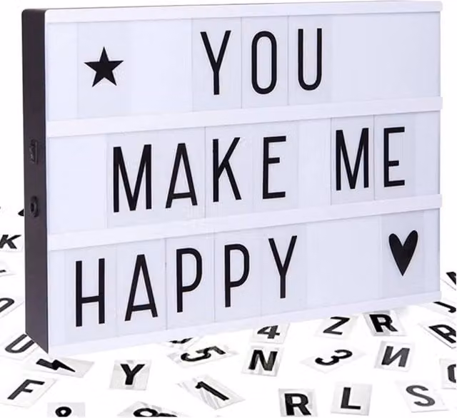 PAWNORA A4 White Cinematic LED Light Up Letter Box Sign