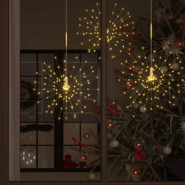 Berkfield Home Outdoor Christmas Firecracker Lights, 10 Pieces, Warm White, 20 cm, 1400 LEDs – 1
