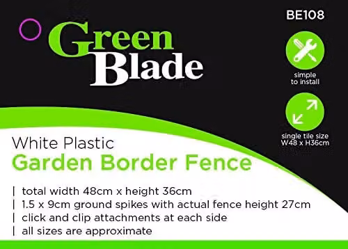 Green Blade BB-BE108 White Plastic Garden Border Fence – 2