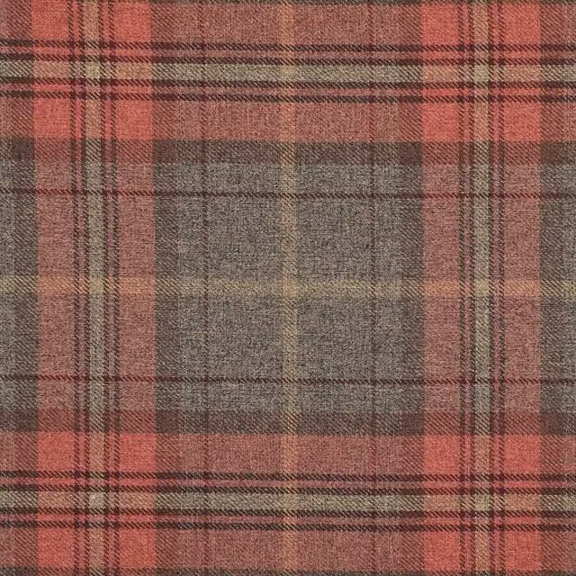 Terrys Glencoe Fabric Harrier Checked Woollen Adult Scarf in Orange and Red