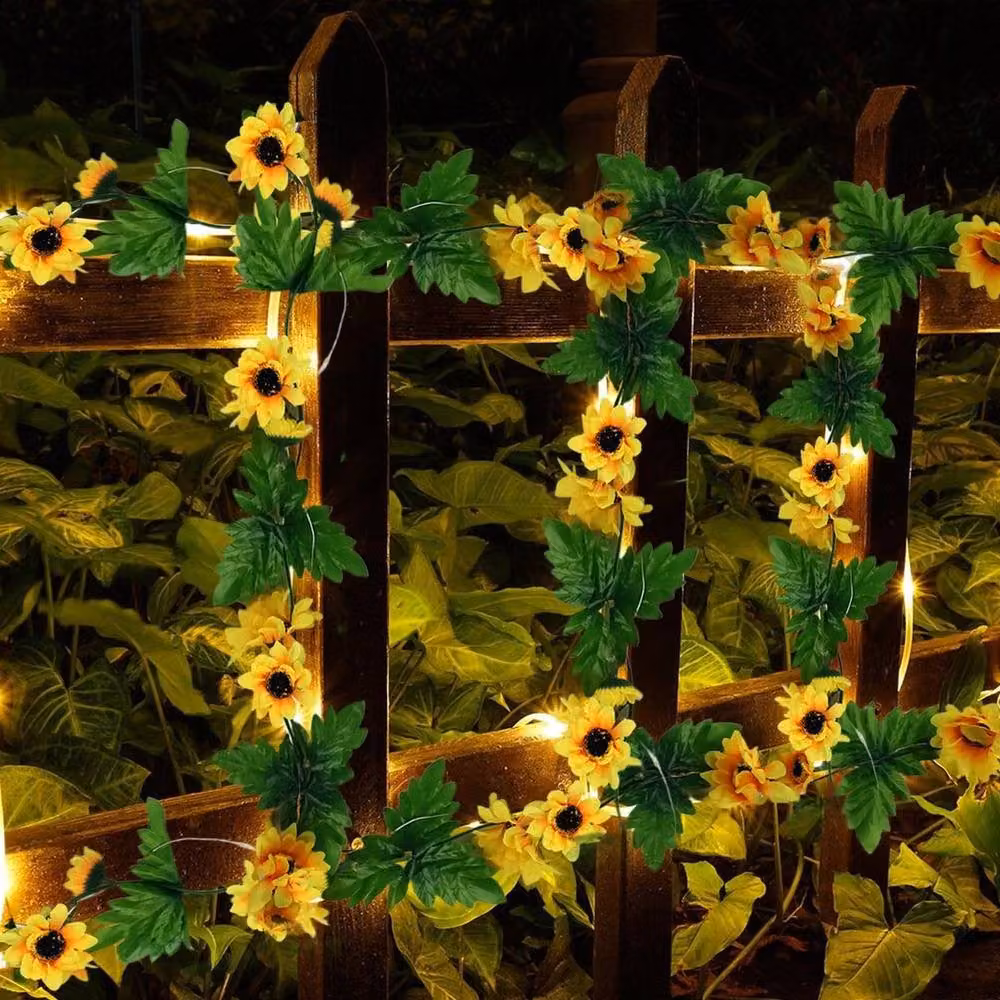 EONLION LED Solar Powered Sunflower in Yellow and Green, Height: 100 cm – 3