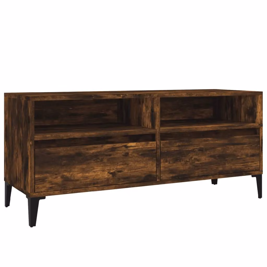 Berkfield Home TV Cabinet in Smoked Oak Brown, W/D/H: 100 x 34.5 x 44.5 cm – 2