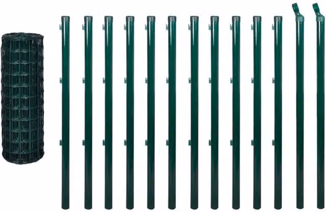 Berkfield Home Euro Fence Steel Green 25 x 1.5 m