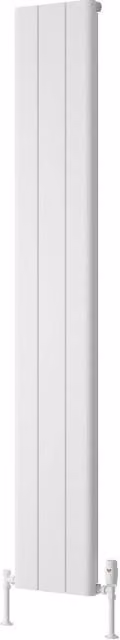 Bathroom Kingdom Resia White Designer Flat Panel Vertical Aluminium Radiator H: 180 cm, W: 28 cm, D: 2.8 cm