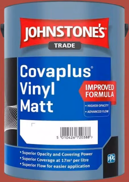 Johnstone's Covaplus Matt Dispersion Paint in Red, 5 l