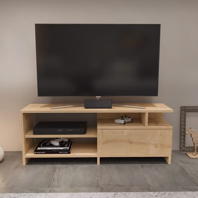 Pulaski Modern Geometric TV Unit in Sapphire Oak