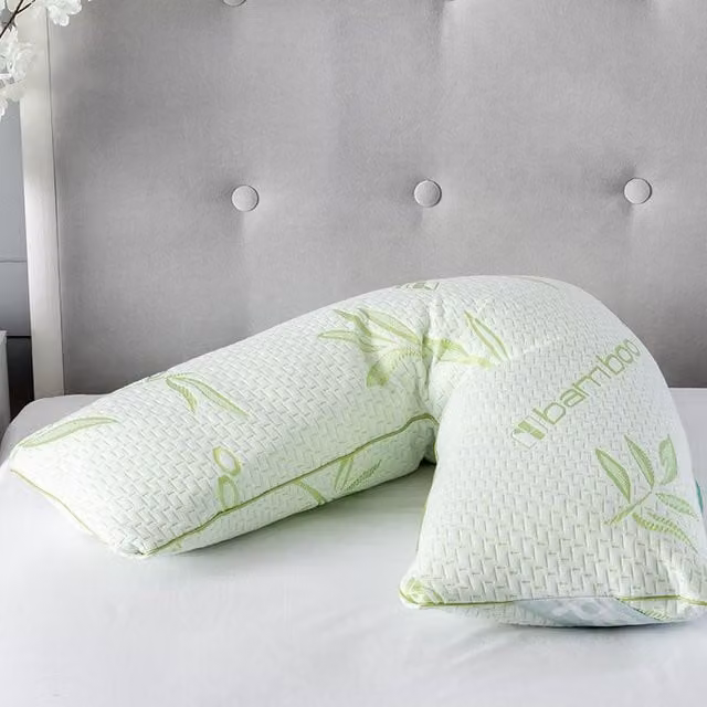 Snug City Green U-Shaped Memory Foam Orthopaedic Maternity Support Pillow with Soft Bamboo Cover