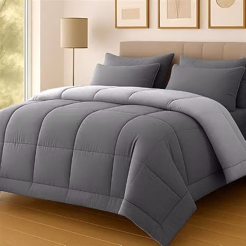 Lazzaro Pack of 4 Single Duvets, 10.5 Tog, Two-Tone Grey, W/D/H: 135 x 200 cm
