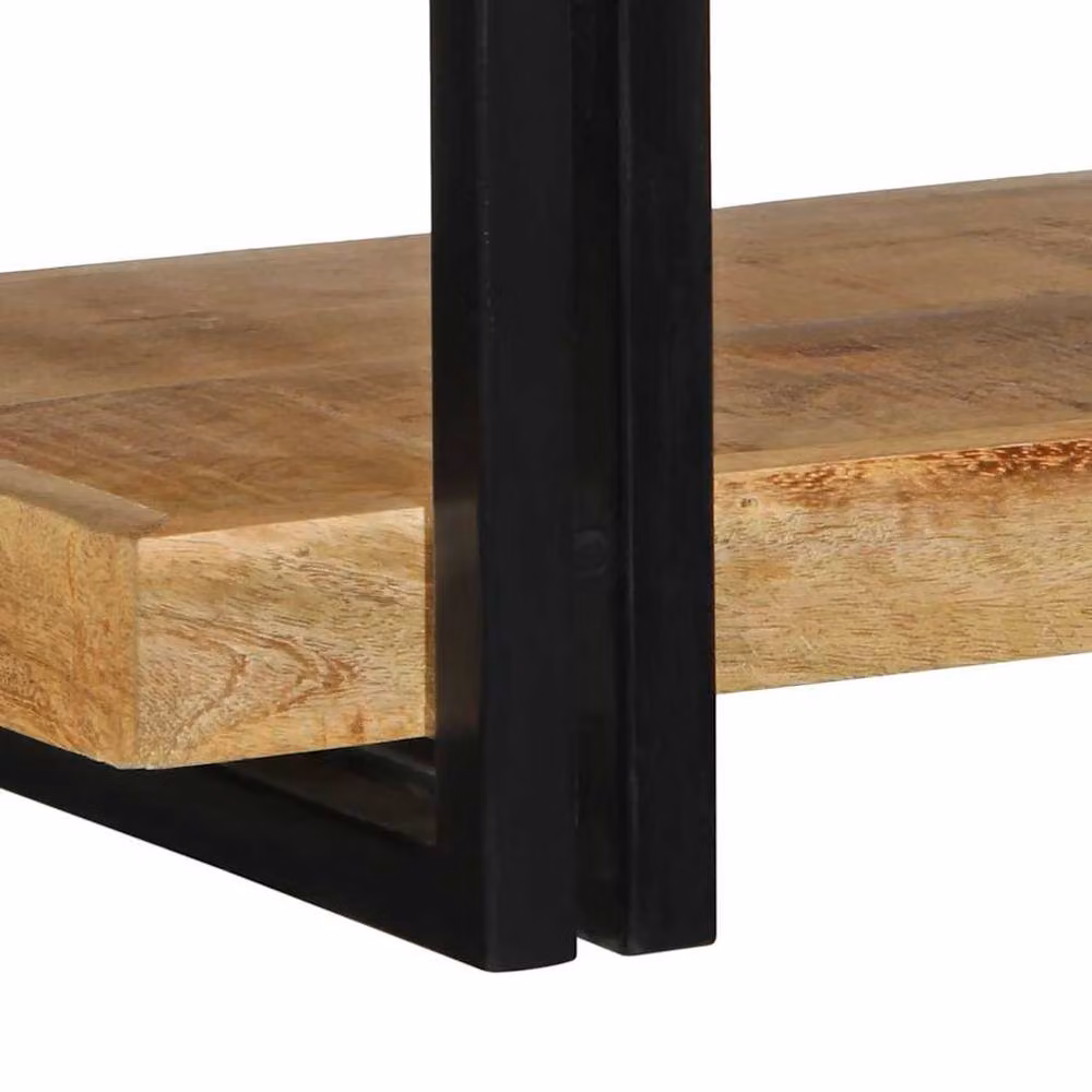 Berkfield Home Wall Mounted Rustic Mango Wood Shelf in Brown, W/D/H: 70 x 33 x 35 cm – 4