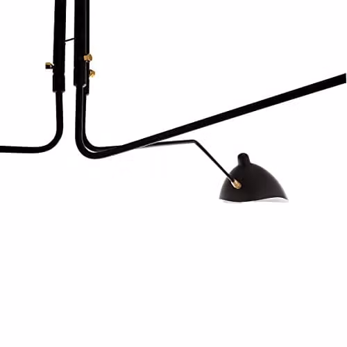 Netlighting Davis Industrial Retro 6 Light Semi Flush Ceiling Light, Black, E27