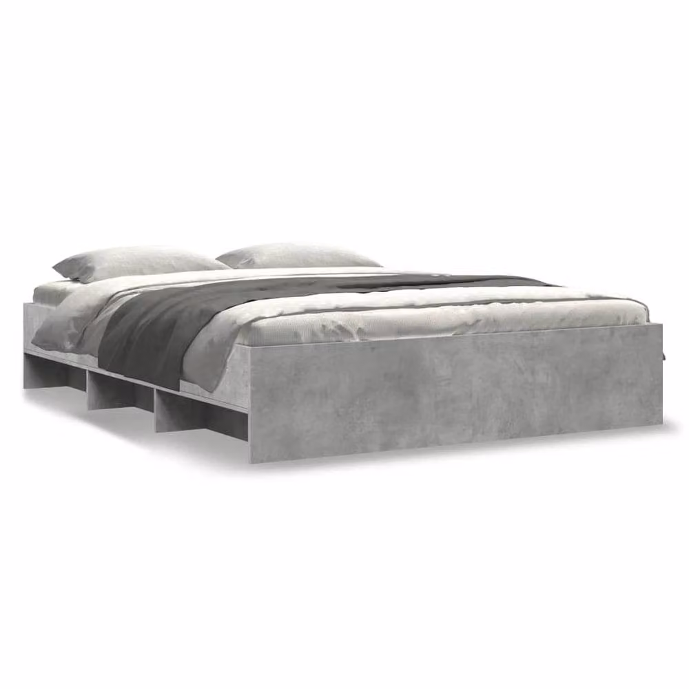 Berkfield Home Durable Bed Frame in Concrete Grey, W/D/H: 160 x 200 x 35 cm – 3