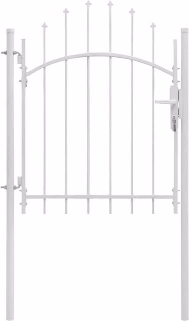 Berkfield Home Steel Garden Swing Gate, White, W: 100 cm, H: 175 cm