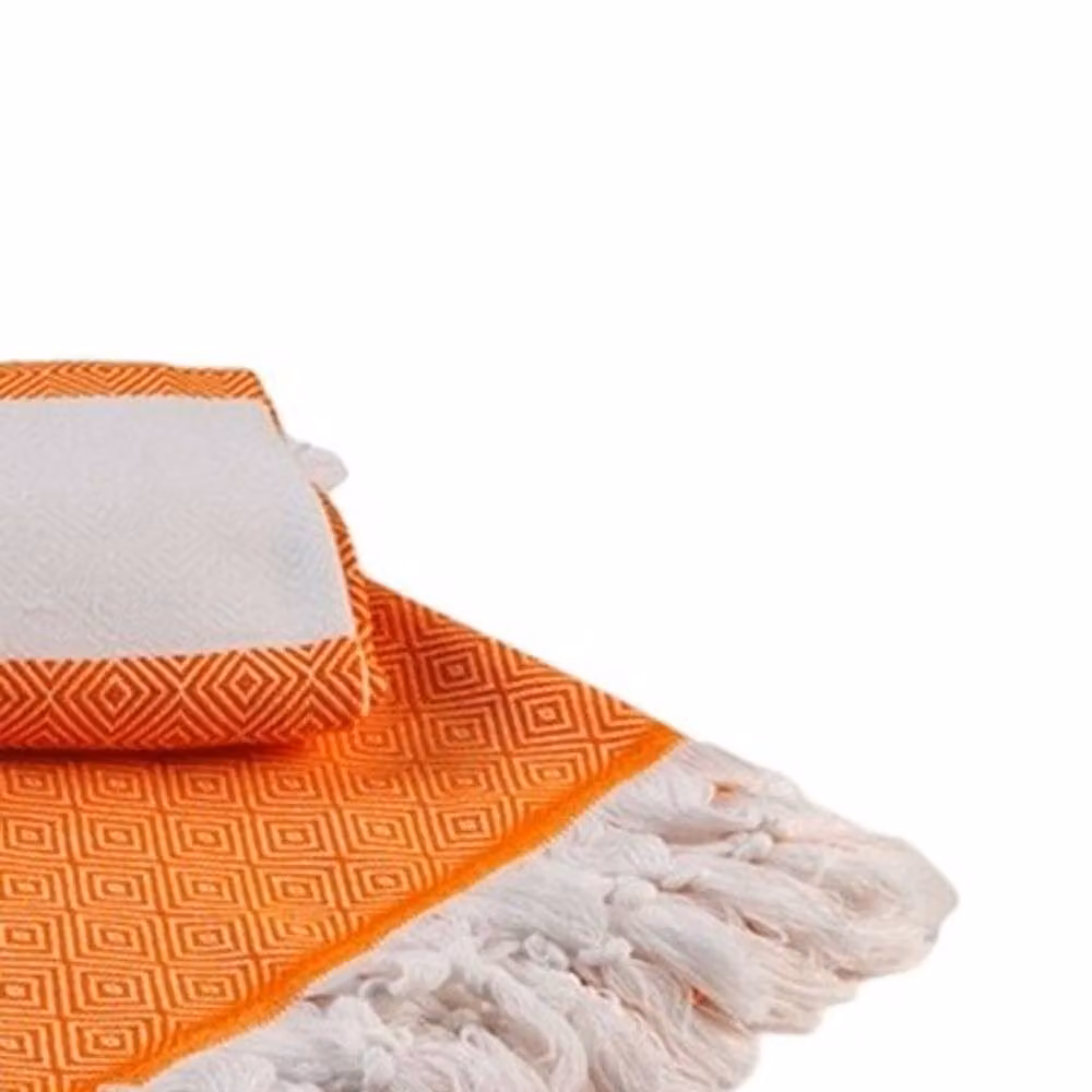 ARTG Hamamzz Marmaris Deluxe Orange Striped Cotton Towel W: 180 cm, H: 430 cm – 2