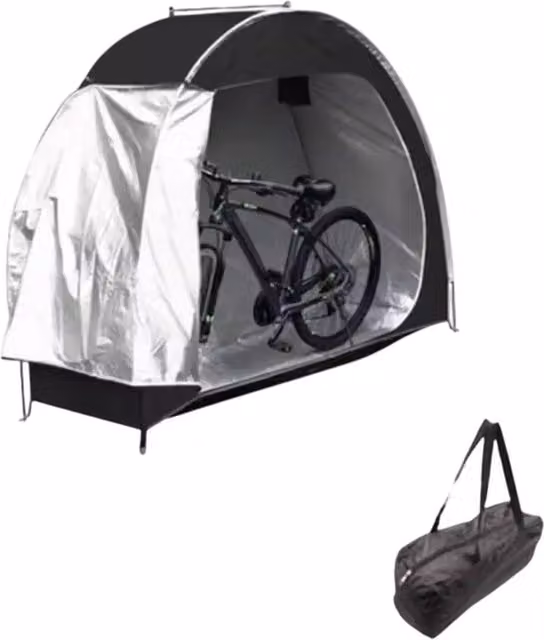 Nordara Black Waterproof Bicycle Storage Tent Garden Bike Shelter with Fibreglass Dome Structure W/D/H: 195 x 163 x 80 cm – 1