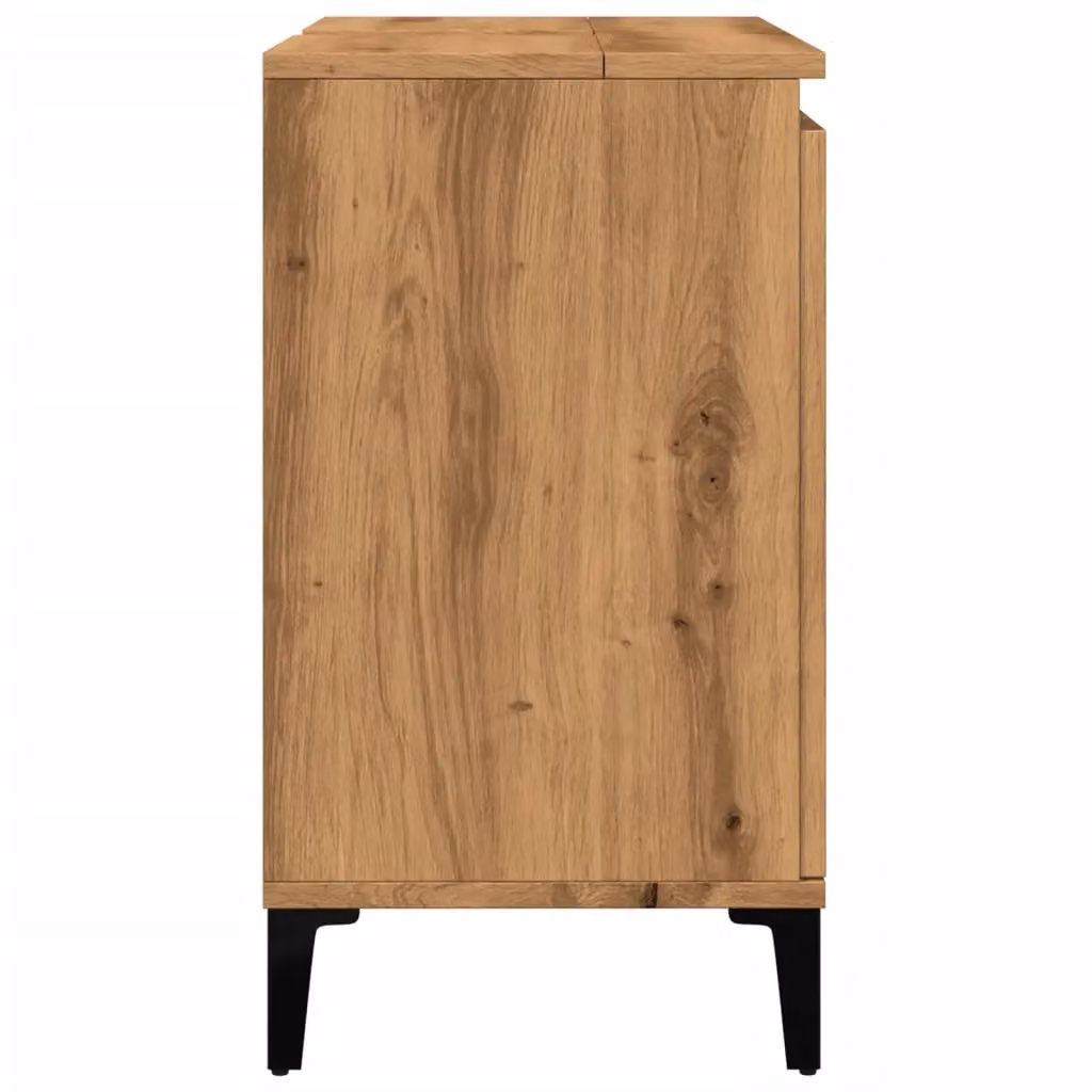 Berkfield Home Artisan Oak Sink Cabinet in Brown, W/D/H: 58 x 33 x 60 cm – 4