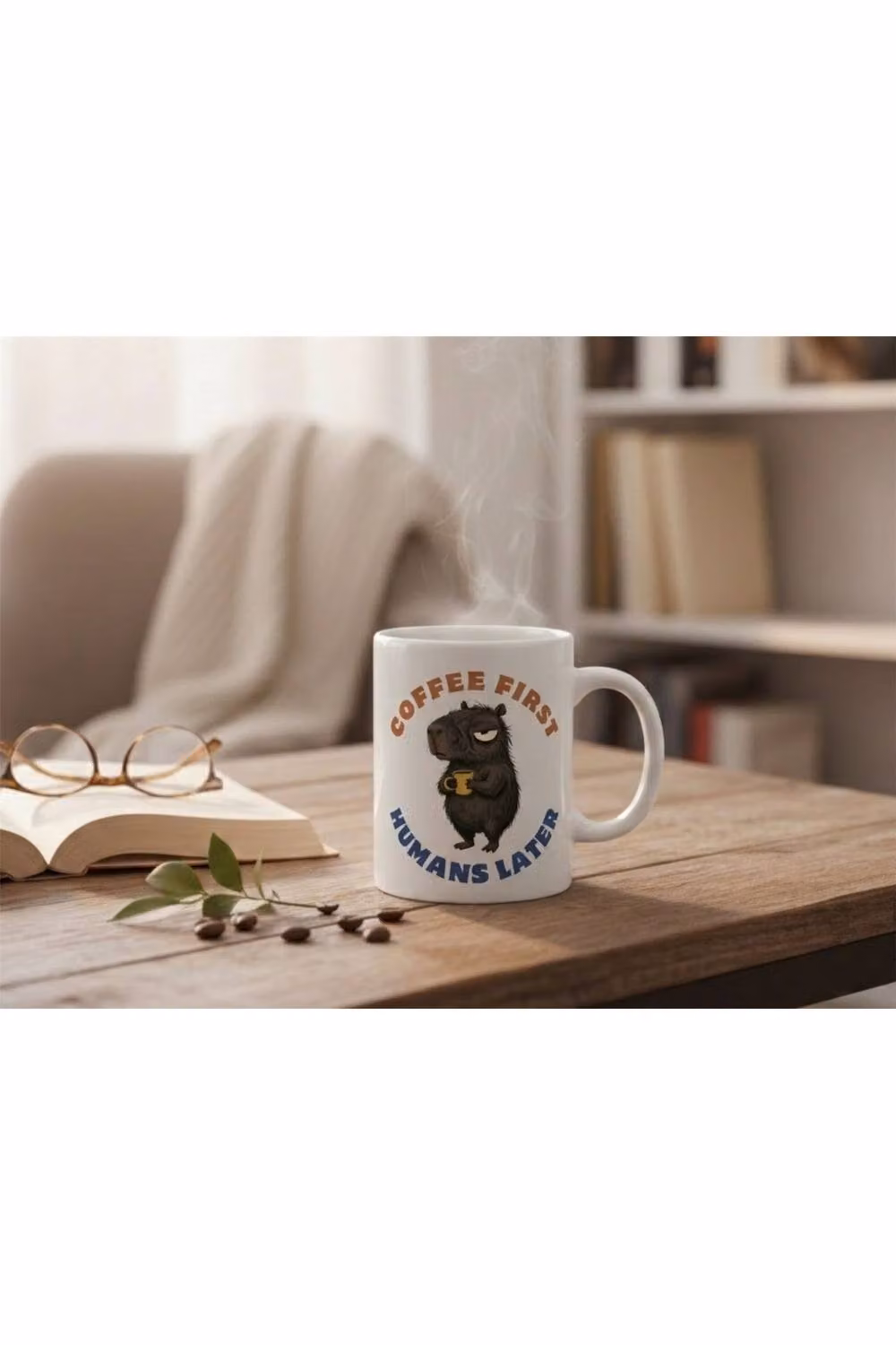 Dyzi White Ceramic Mug with Funny Coffee Quote – 2