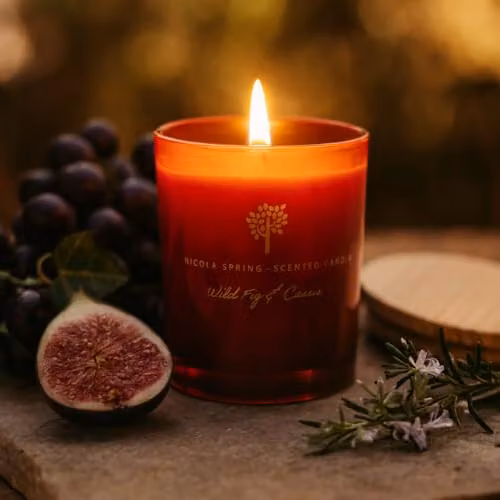 Nicola Spring Wild Fig and Cassis Scented Soy Wax Candle, Red, 130g – 2