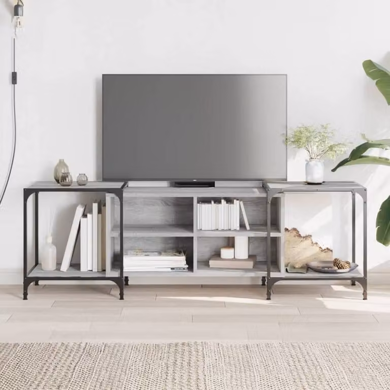 Berkfield Home Grey Sonoma TV Cabinet, W/D/H: 153 x 37 x 50 cm