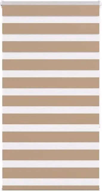 Berkfield Home Zebra Blind in Sand Brown, W: 85 cm, H: 150 cm