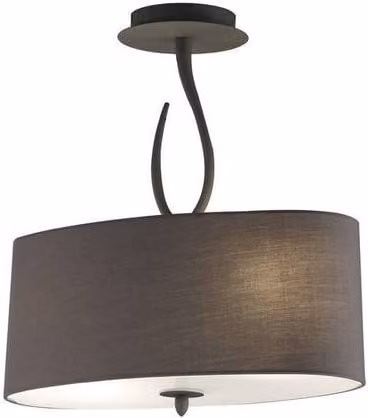 Netlighting Lua Semi Flush Ceiling Light with 2 E27 Shades in Ash Grey
