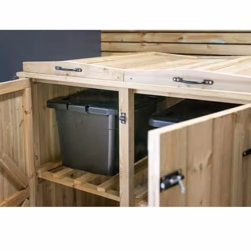 Garden Village Supreme 6 Recycling Box Chest in Brown Wood – 2