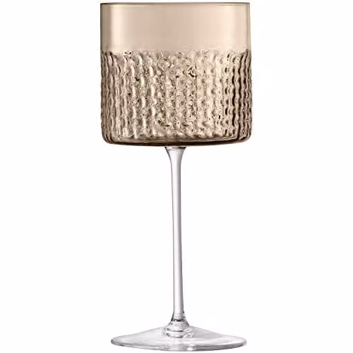LSA International Wicker Wine Glass, Beige, 320ml, Set of 2 – 1