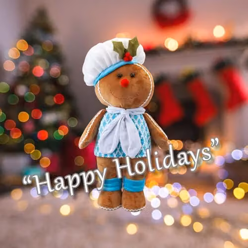 VFM e-Store Christmas Standing Gingerbread Decoration, Blue and Multicolour, H 57 cm x W 32 cm x D 32 cm – 4