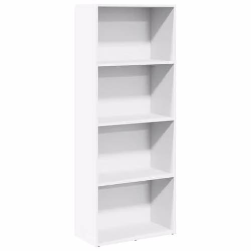 vidaXL Modern White MDF Bookcase with Back Panel, W: 60 cm, D: 30 cm, H: 152 cm
