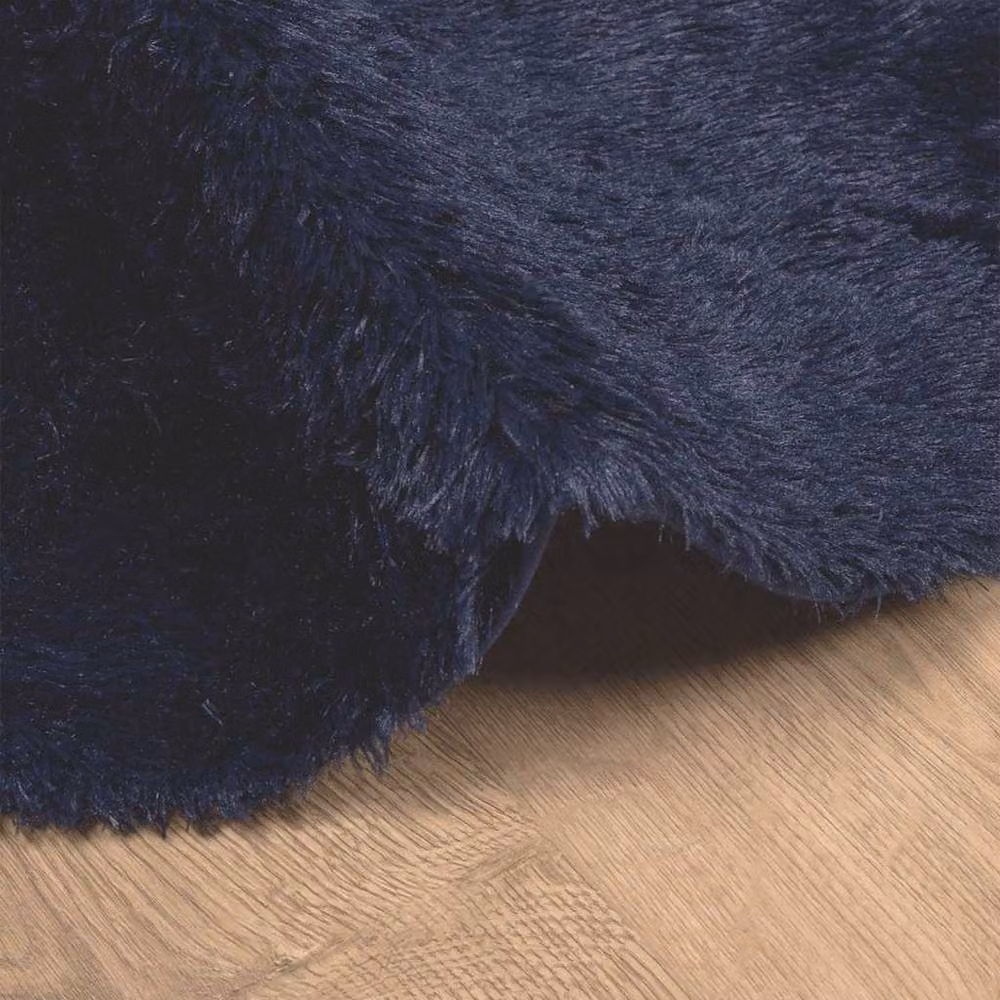 Berkfield Home NAVARRA Shaggy High Pile Rug, Navy Blue, W/D: 160 x 160 cm – 3