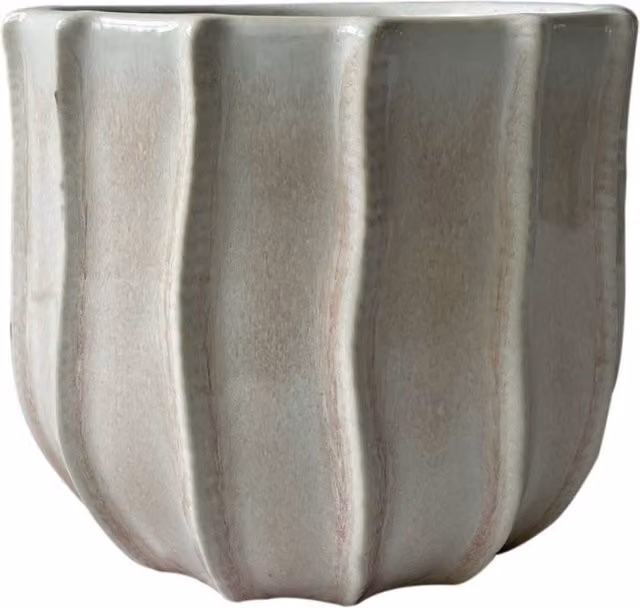 KDMD Hortus Porto Tabletop Ceramic Pot in Cream Pink, W: 21 cm, D: 18 cm