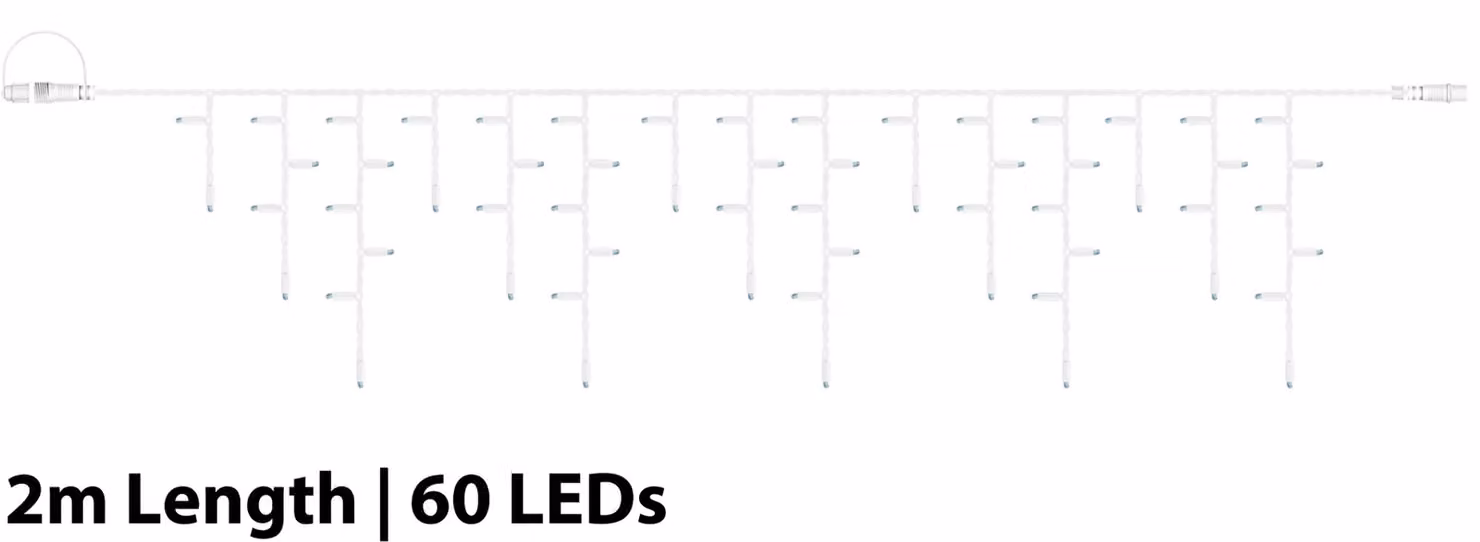 Xmas Haus Connectable LED Icicle Drop Christmas Lights in Warm White – 2