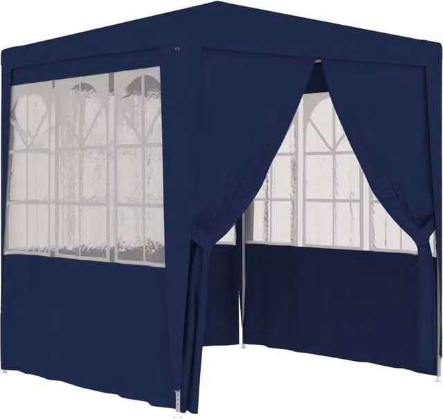 Berkfield Home Professional Party Tent with Side Walls and Windows, Blue, W: 2 m x D: 2 m