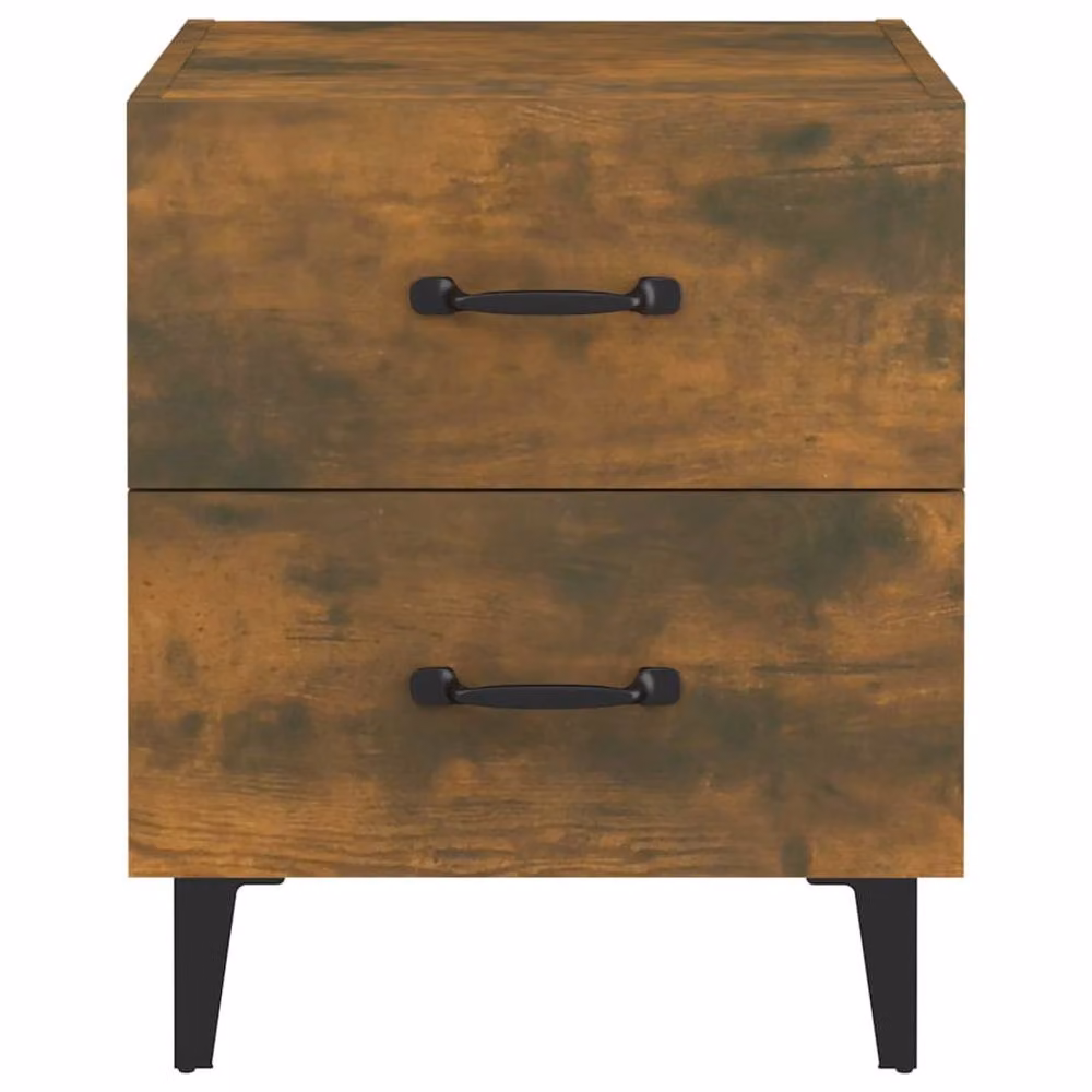 Berkfield Home Decorative Bedside Cabinets, 2 Piece Set, Smoked Oak, Brown, W: 40 cm, D: 35 cm, H: 47.5 cm – 4