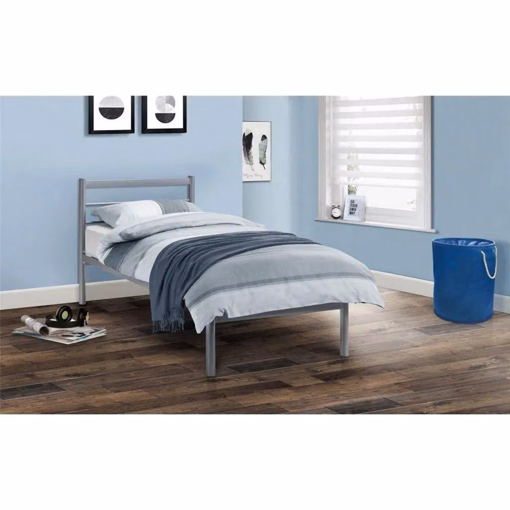 Ashfield Premium Metal Bed Frame in Light Grey, W/D/H: 120 x 200 cm – 2