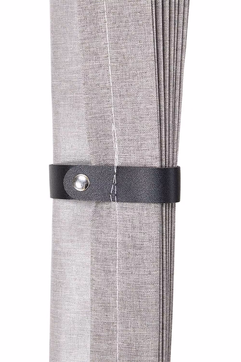 Living and Home Grey Faux Linen Pleated Folding Curtain for Door or Window, W: 150 cm, H: 200 cm – 4