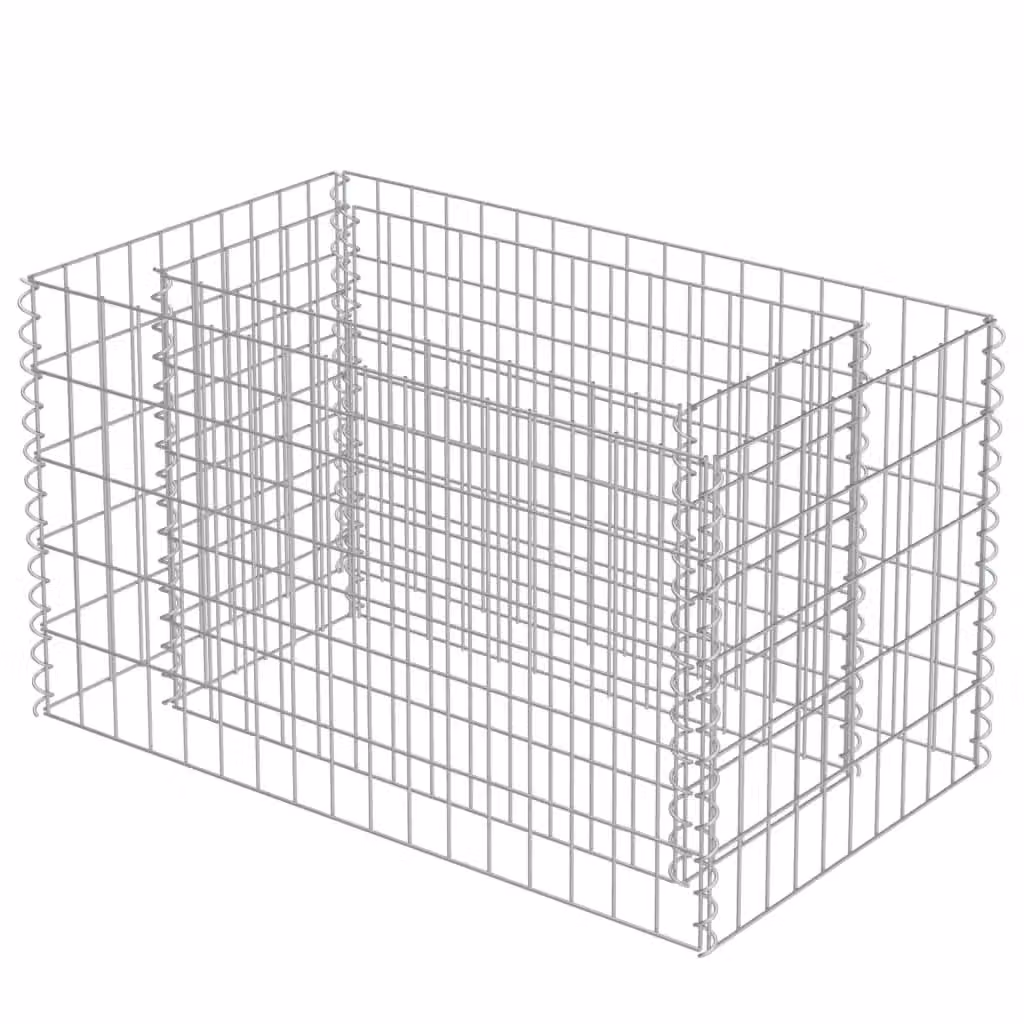 Berkfield Home Silver Galvanised Steel Stone Gabion Raised Bed, W/D/H: 90 x 50 x 50 cm – 3