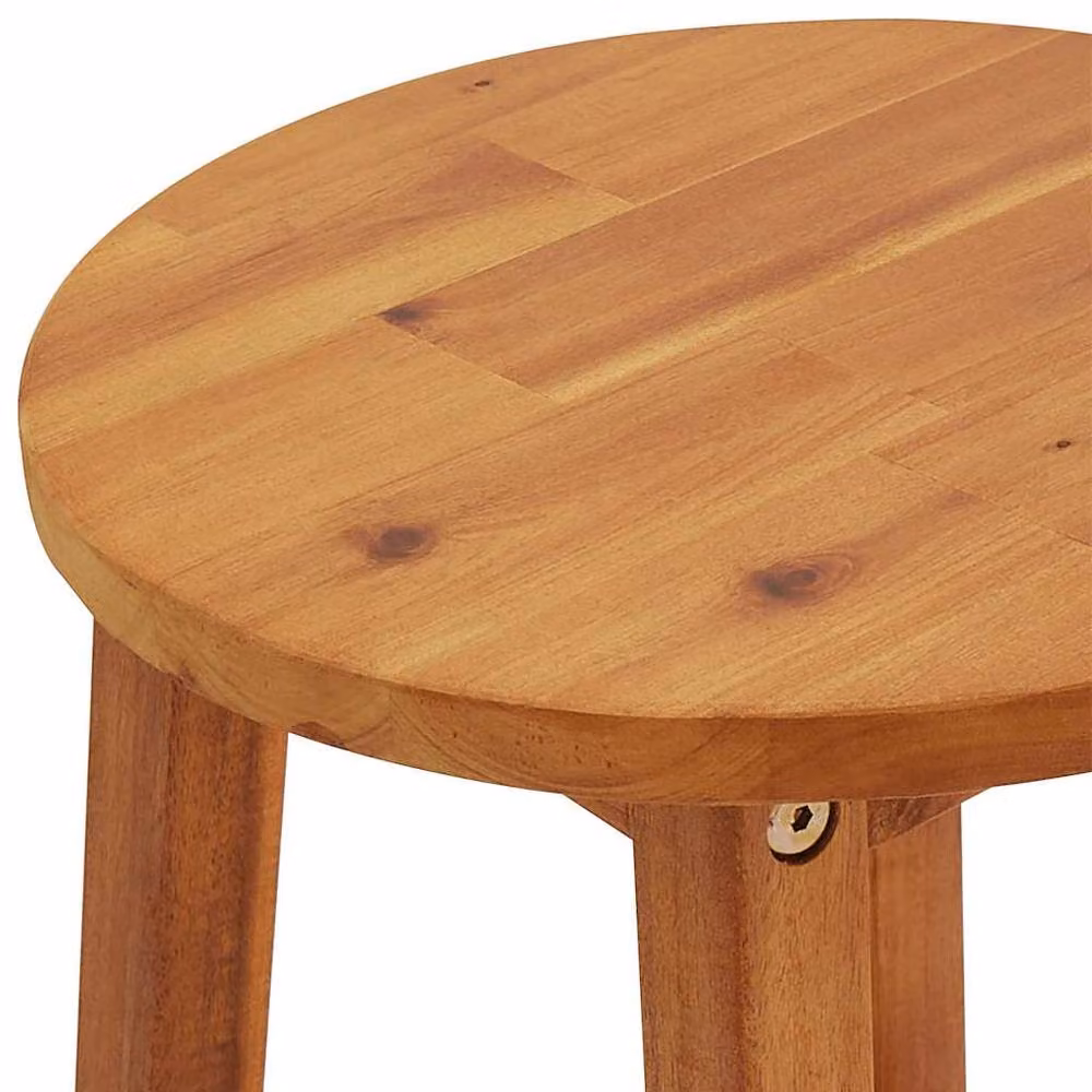 Berkfield Home Set of 6 Rustic Brown Solid Acacia Wood Bar Stools – 4
