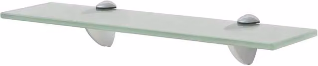 Berkfield Home Set of 2 Clear Glass Floating Shelves, W: 40 cm, D: 10 cm