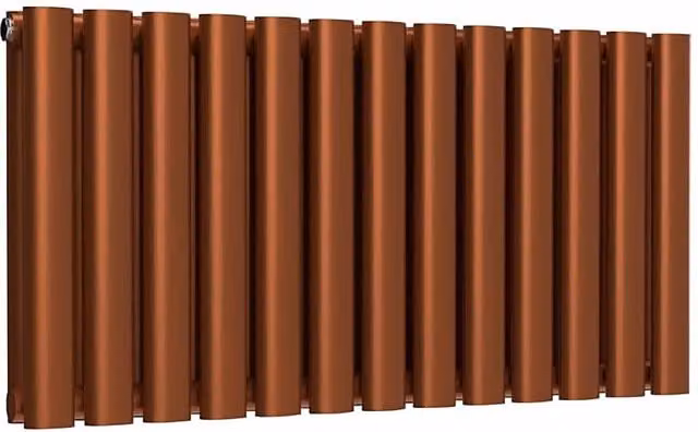 Lux Heat Oval Horizontal Steel Radiator in Bronze, W: 78 cm, H: 40 cm, D: 40 cm