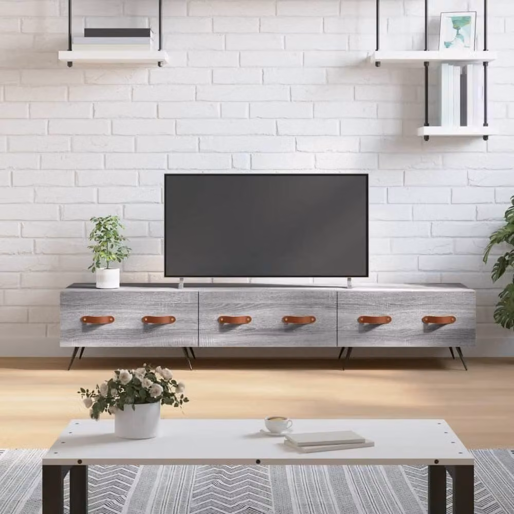 Berkfield Home Grey Sonoma TV Cabinet in Engineered Wood W/D/H: 150 x 36 x 30 cm – 2