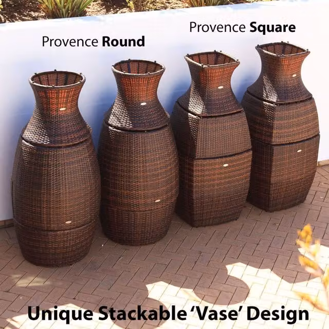 Cozy Bay Provence Rattan Square 2 Seater Set in Brown with Metal and Glass Details
