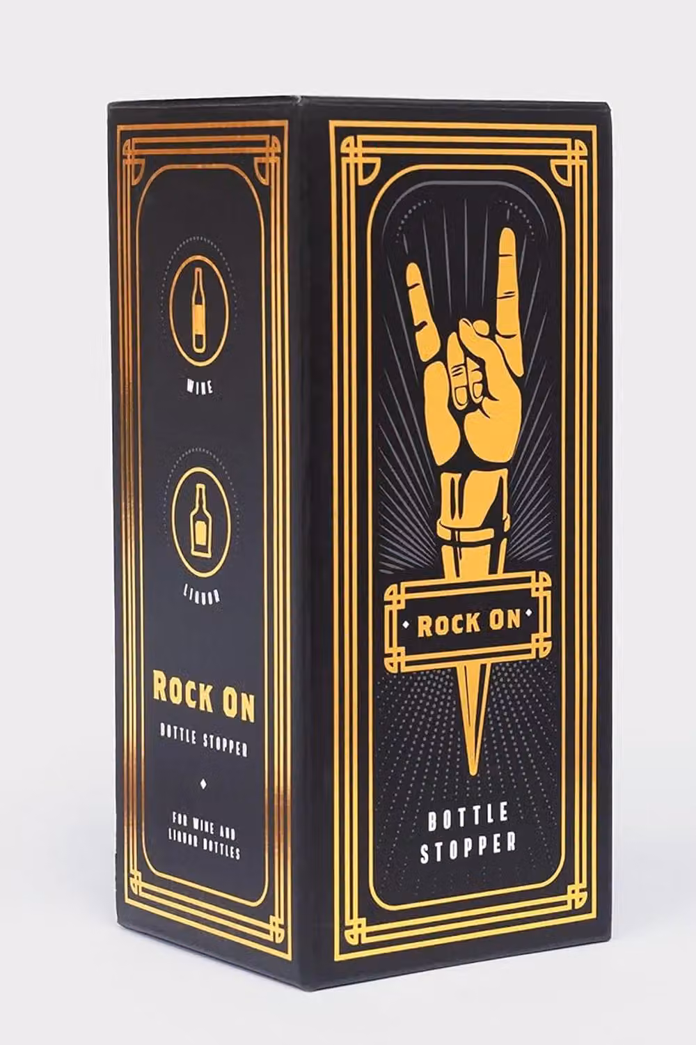 Suck UK Luckies of London Rock On Airtight Silicone and Stainless Steel Bottle Stopper in Gold and Multicolour – 4