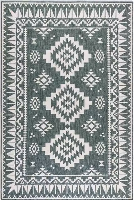 THE RUGS Dynamic Reversible Oriental Indoor and Outdoor Polypropylene Rug, Green, W/D/H: 120 x 170 cm – 1