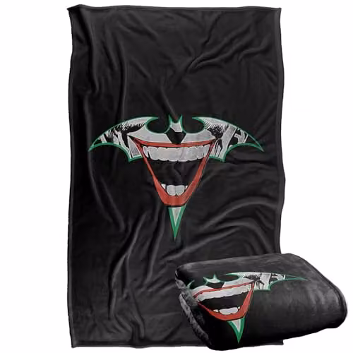LOGOVISION Batman Joker Bat Logo Super Soft Silky Touch Fleece Throw Blanket, Multicolour, W: 91.44 cm x D: 147 cm – 1