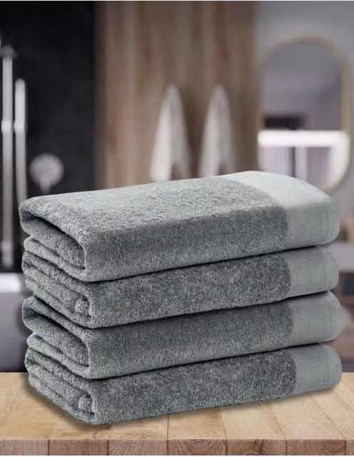 Ezysleep Luxe Collection 4 Piece Egyptian Cotton Bathsheet Set in Silver Grey