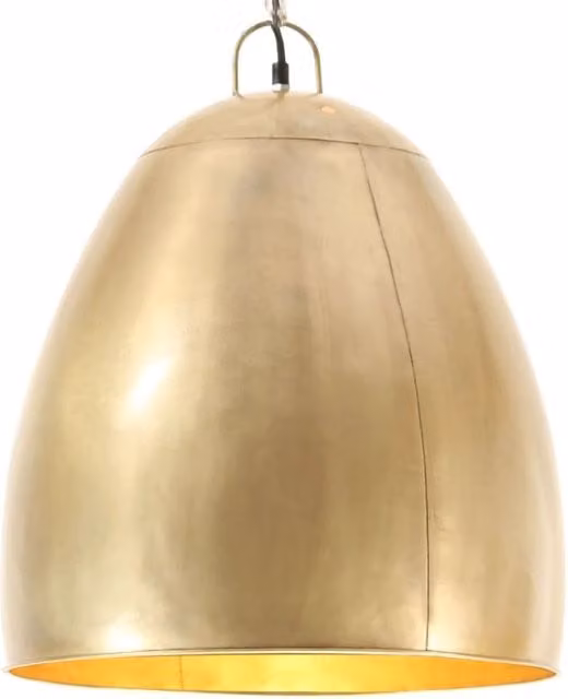 Berkfield Home Industrial Round Hanging Lamp in Gold and Brass, Diameter: 42 cm, E27